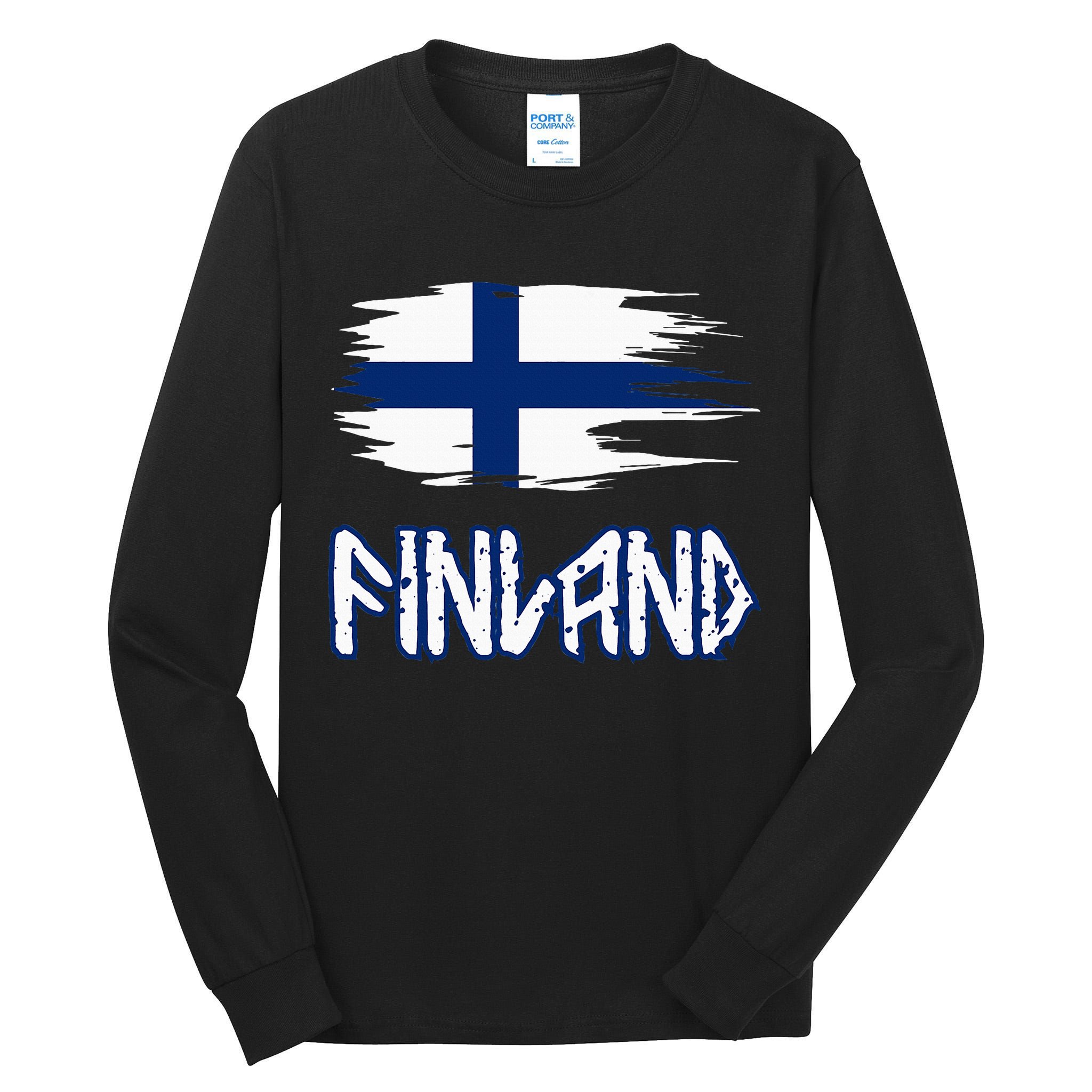 Finland Cool Ancient Nordic Style Flag Tall Long Sleeve T-Shirt