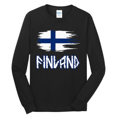 Finland Cool Ancient Nordic Style Flag Tall Long Sleeve T-Shirt