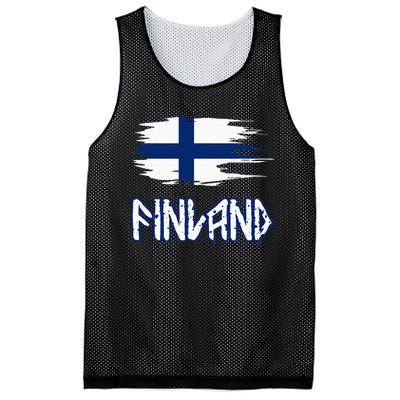 Finland Cool Ancient Nordic Style Flag Mesh Reversible Basketball Jersey Tank