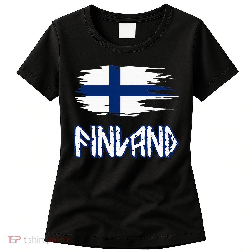 Finland Cool Ancient Nordic Style Flag Womens T-Shirt