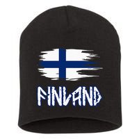Finland Cool Ancient Nordic Style Flag Short Acrylic Beanie