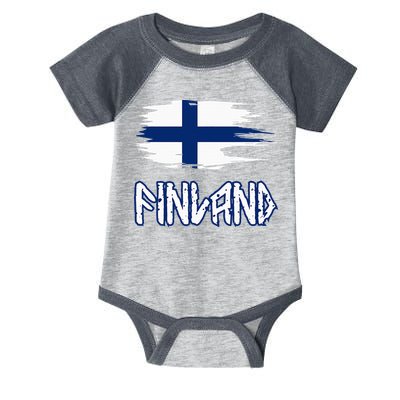 Finland Cool Ancient Nordic Style Flag Infant Baby Jersey Bodysuit