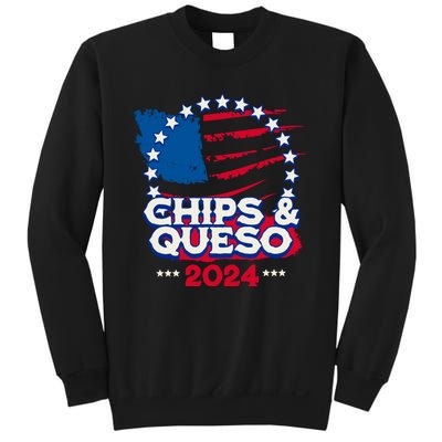 Funny Chips And Queso Patriotic Political Voter Humor 2024 Sweatshirt