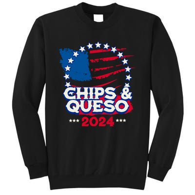 Funny Chips And Queso Patriotic Political Voter Humor 2024 Tall Sweatshirt