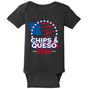 Funny Chips And Queso Patriotic Political Voter Humor 2024 Baby Bodysuit