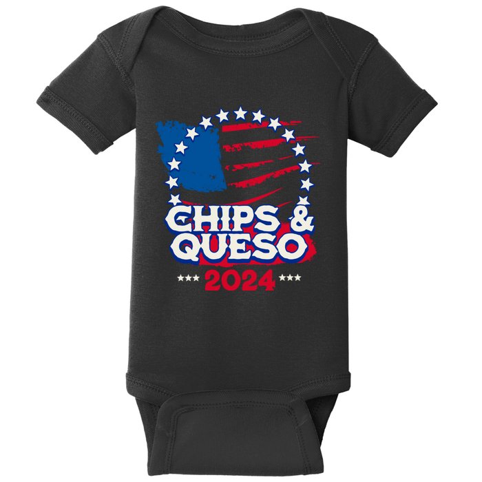 Funny Chips And Queso Patriotic Political Voter Humor 2024 Baby Bodysuit