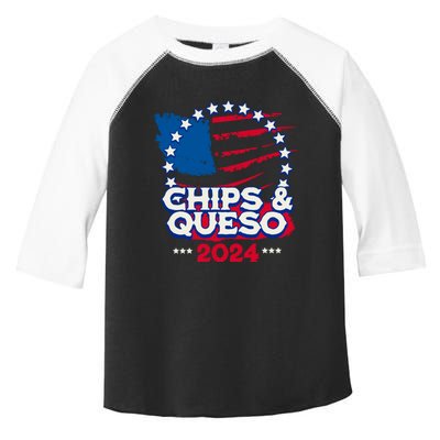 Funny Chips And Queso Patriotic Political Voter Humor 2024 Toddler Fine Jersey T-Shirt