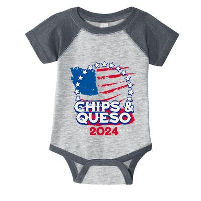 Funny Chips And Queso Patriotic Political Voter Humor 2024 Infant Baby Jersey Bodysuit