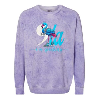 Flamingo Chucks And Pearls Funny Comma La Kamala Harris 2024 Premium Colorblast Crewneck Sweatshirt