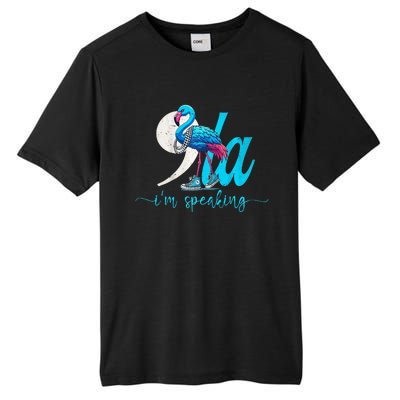 Flamingo Chucks And Pearls Funny Comma La Kamala Harris 2024 Premium Tall Fusion ChromaSoft Performance T-Shirt