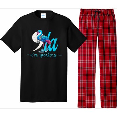 Flamingo Chucks And Pearls Funny Comma La Kamala Harris 2024 Premium Pajama Set