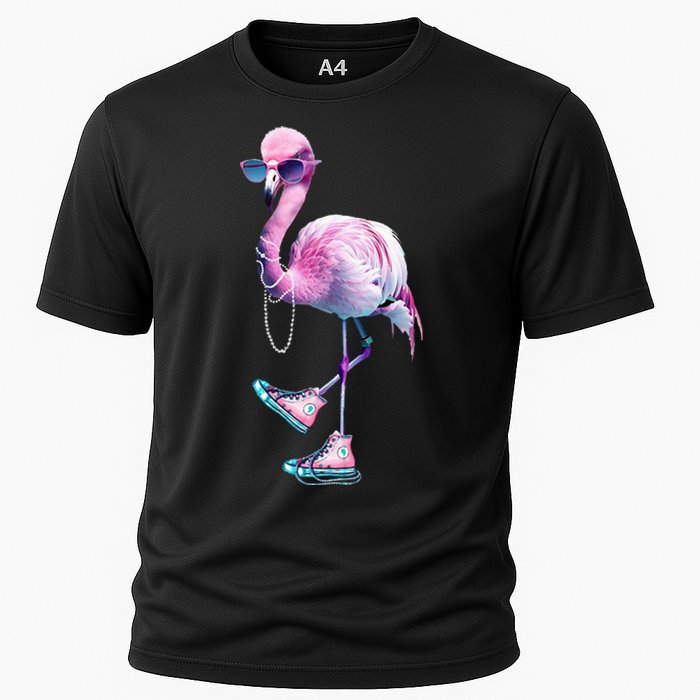 Flamingo Chucks And Pearls Funny Voting 2024 Cooling Performance Crew T-Shirt