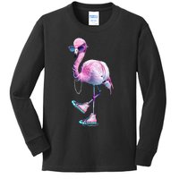 Flamingo Chucks And Pearls Funny Voting 2024 Kids Long Sleeve Shirt