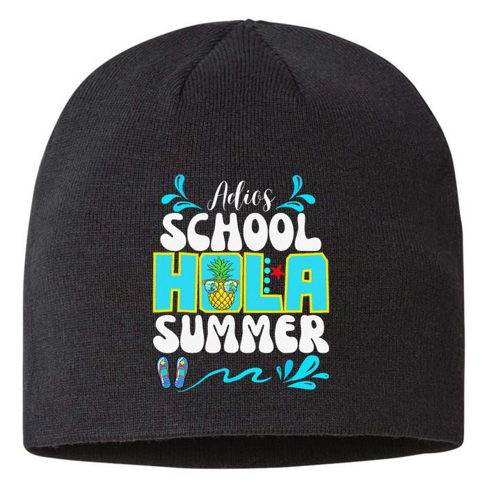 Funny Cute Adios School Hola Summer lovley Sustainable Beanie