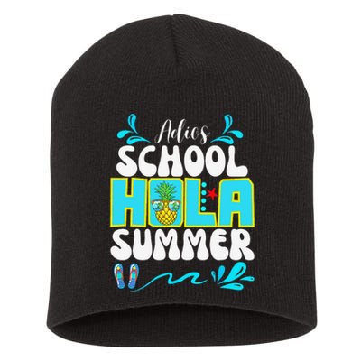 Funny Cute Adios School Hola Summer lovley Short Acrylic Beanie