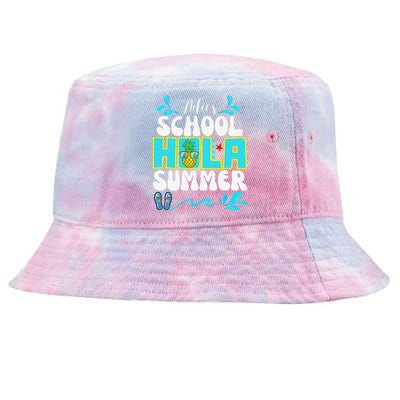 Funny Cute Adios School Hola Summer lovley Tie-Dyed Bucket Hat