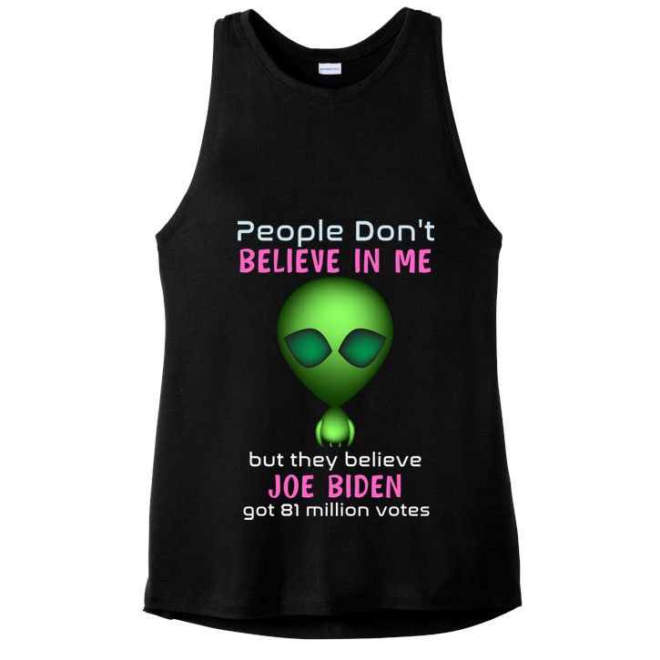 Funny Conservative Anti Biden Tooth Alien Ladies PosiCharge Tri-Blend Wicking Tank