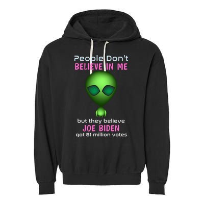 Funny Conservative Anti Biden Tooth Alien Garment-Dyed Fleece Hoodie