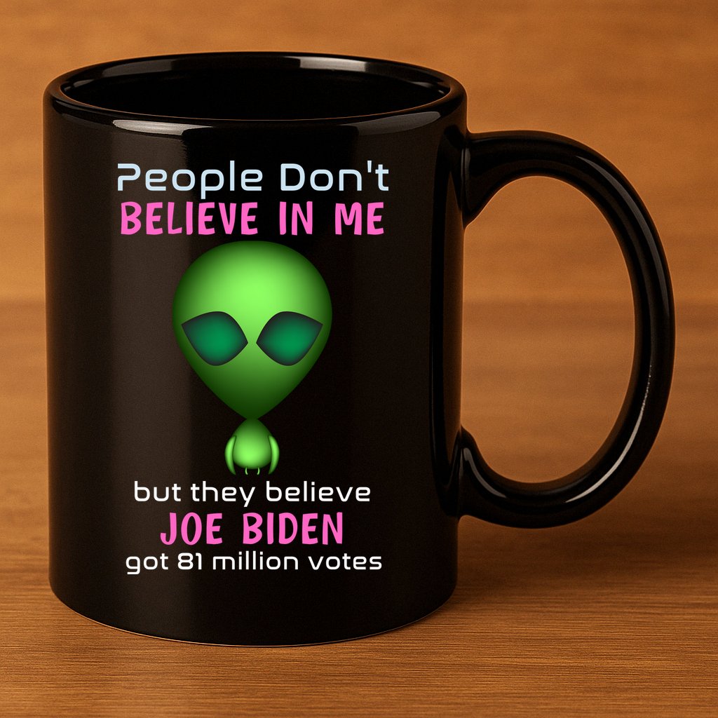 Funny Conservative Anti Biden Tooth Alien 11oz C Handle Ceramic Mug