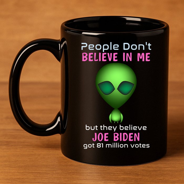 Funny Conservative Anti Biden Tooth Alien 11oz C Handle Ceramic Mug
