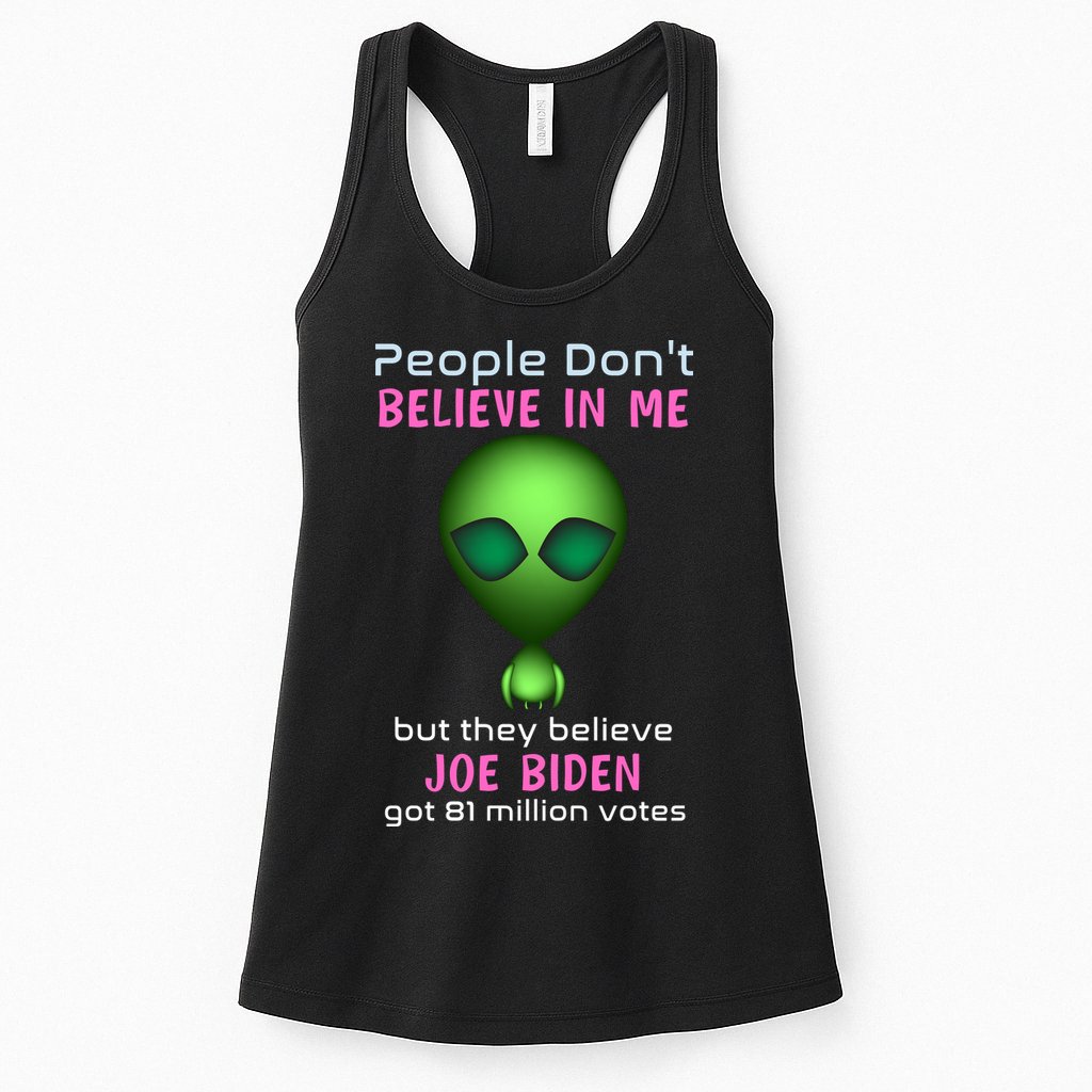 Funny Conservative Anti Biden Tooth Alien Womens Tank Top