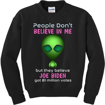 Funny Conservative Anti Biden Tooth Alien Kids Sweatshirt