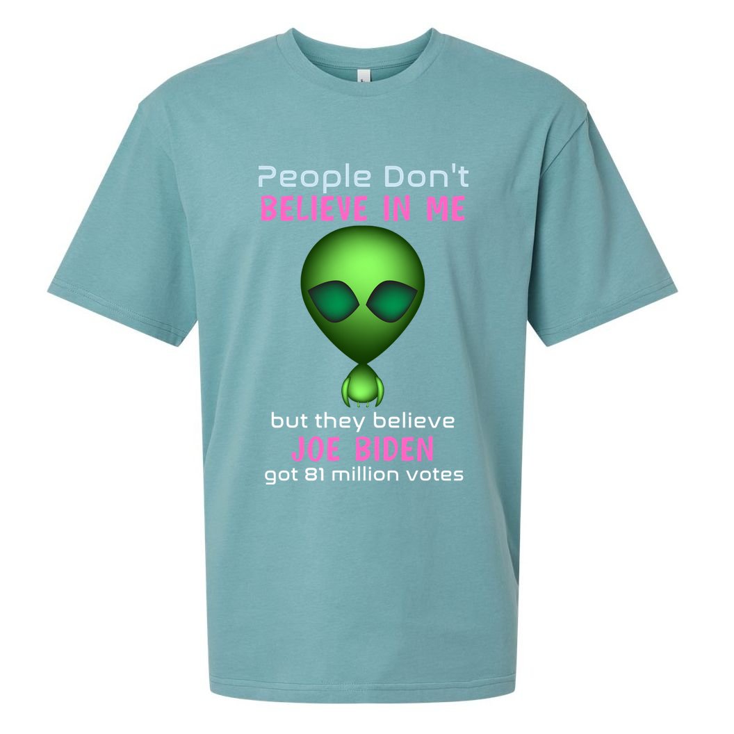 Funny Conservative Anti Biden Tooth Alien Sueded Cloud Jersey T-Shirt