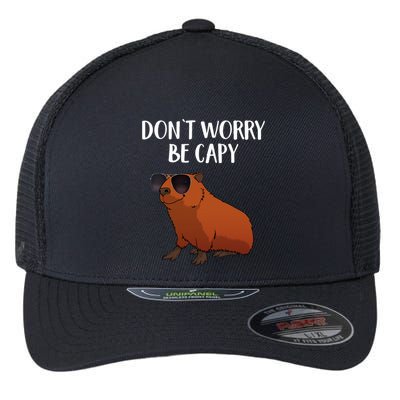 Funny Capybara Art For Cavy Rodent Lover Capybara Flexfit Unipanel Trucker Cap