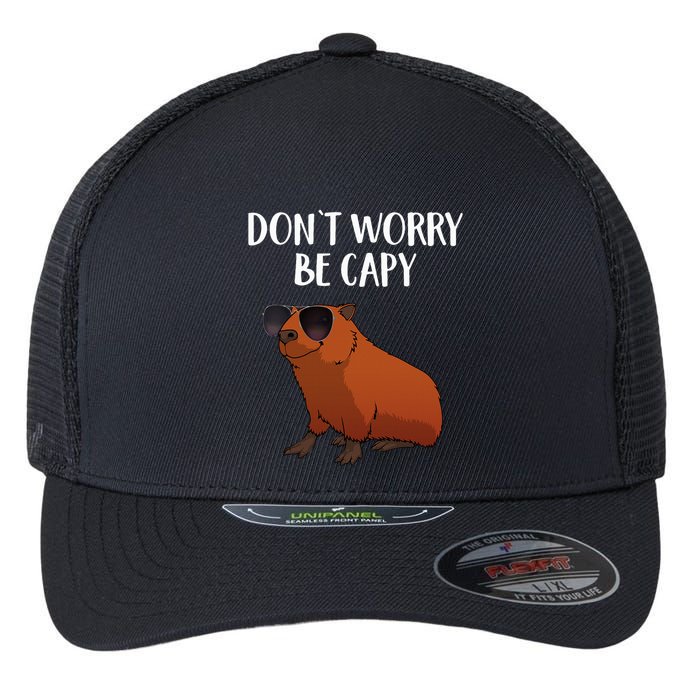Funny Capybara Art For Cavy Rodent Lover Capybara Flexfit Unipanel Trucker Cap