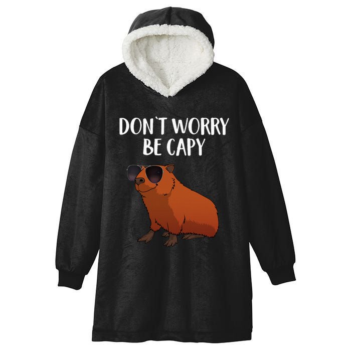 Funny Capybara Art For Cavy Rodent Lover Capybara Hooded Wearable Blanket