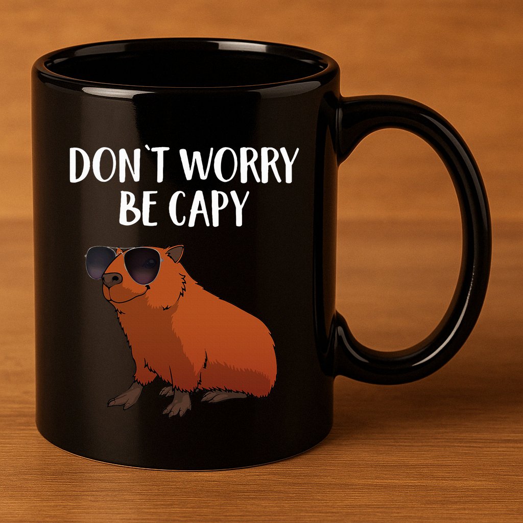 Funny Capybara Art For Cavy Rodent Lover Capybara 11oz C Handle Ceramic Mug