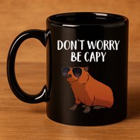 Funny Capybara Art For Cavy Rodent Lover Capybara 11oz C Handle Ceramic Mug