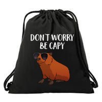 Funny Capybara Art For Cavy Rodent Lover Capybara Drawstring Bag
