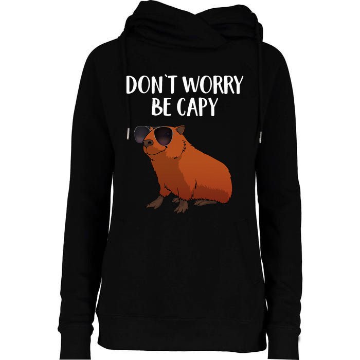 Funny Capybara Art For Cavy Rodent Lover Capybara Womens Funnel Neck Pullover Hood