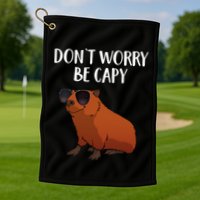 Funny Capybara Art For Cavy Rodent Lover Capybara Golf Towel