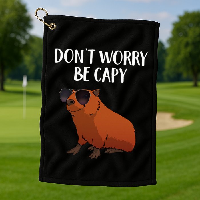 Funny Capybara Art For Cavy Rodent Lover Capybara Golf Towel