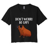 Funny Capybara Art For Cavy Rodent Lover Capybara Crop Top
