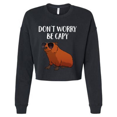 Funny Capybara Art For Cavy Rodent Lover Capybara Cropped Pullover Crew
