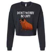 Funny Capybara Art For Cavy Rodent Lover Capybara Cropped Pullover Crew