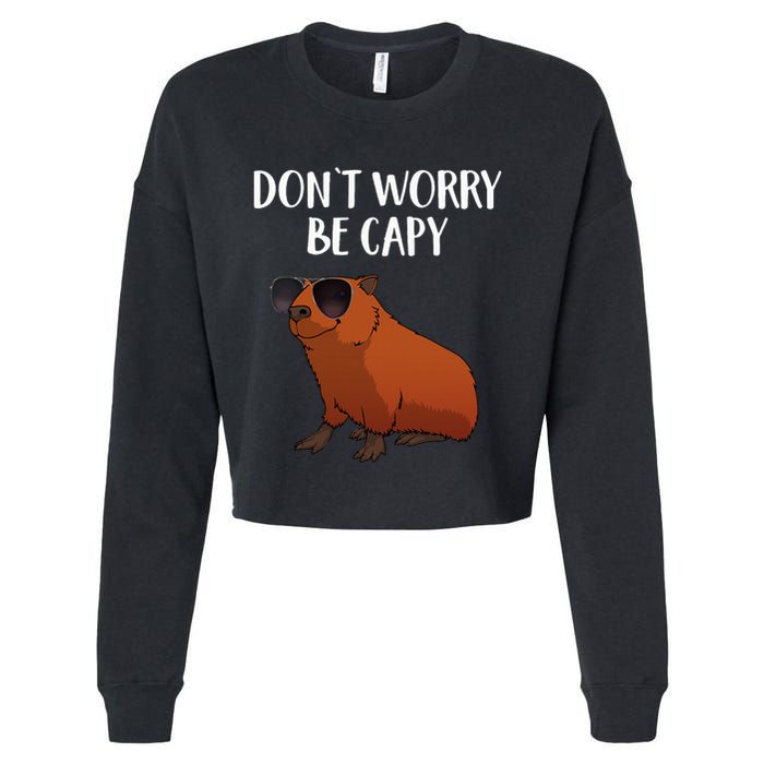 Funny Capybara Art For Cavy Rodent Lover Capybara Cropped Pullover Crew