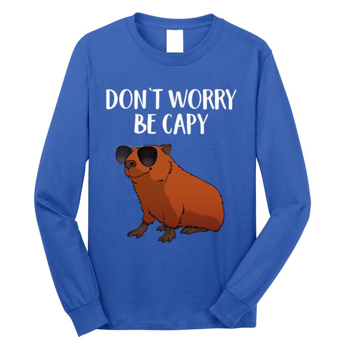 Funny Capybara Art For Cavy Rodent Lover Capybara Long Sleeve Shirt