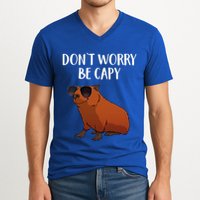 Funny Capybara Art For Cavy Rodent Lover Capybara V-Neck T-Shirt