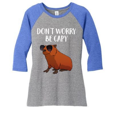 Funny Capybara Art For Cavy Rodent Lover Capybara Women's Tri-Blend 3/4-Sleeve Raglan Shirt