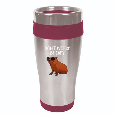 Funny Capybara Art For Cavy Rodent Lover Capybara 16oz Travel Tumbler