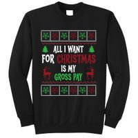 Funny Christmas All I Want Is My Gross Pay Funny Holiday Sweatshirt