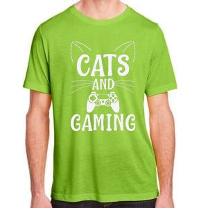 Funny Cats And Gaming Cat Lover Gamer Gift Adult ChromaSoft Performance T-Shirt