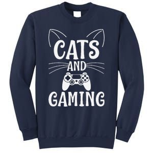 Funny Cats And Gaming Cat Lover Gamer Gift Sweatshirt