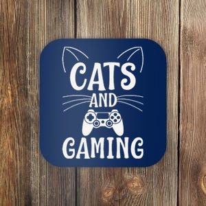 Funny Cats And Gaming Cat Lover Gamer Gift Coaster