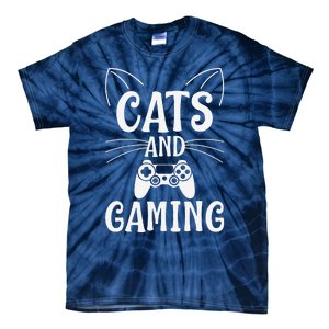 Funny Cats And Gaming Cat Lover Gamer Gift Tie-Dye T-Shirt