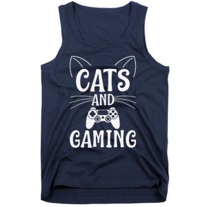 Funny Cats And Gaming Cat Lover Gamer Gift Tank Top